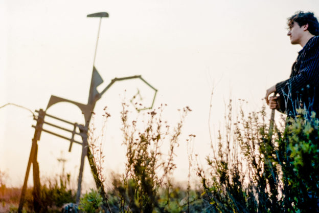 Sculpture created from drift on the Emeryville Mud Flats by Arran Stephens.